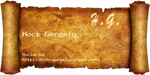 Hock Gergely névjegykártya